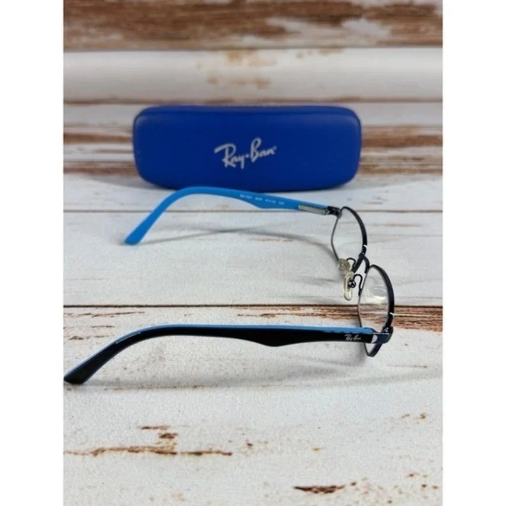 Ray-Ban RB1027 4000 Eyeglasses Frames Blue Black Rectangular 47-16-125 With Case